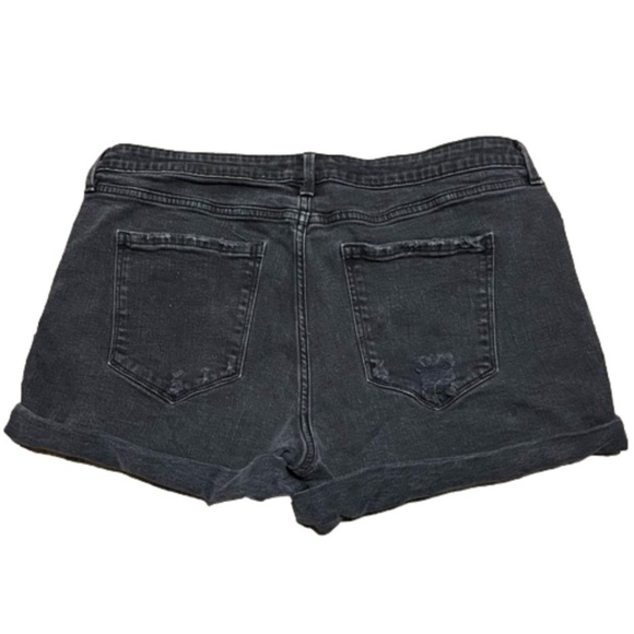 Arizona Black Distressed Jean Shorts Cotton Spandex Rolled Hem Junior Size 17 - Picture 3 of 10